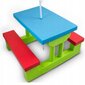 Bērnu galds ar soliem un saulessargu, zaļš cena un informācija | Dārza mēbeles bērniem | 220.lv