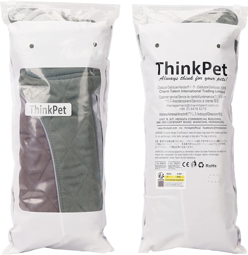 Ūdensnecaurlaidīga un vēja necaurlaidīga jaka suņiem ThinkPet, 3XL cena un informācija | Apģērbi suņiem | 220.lv