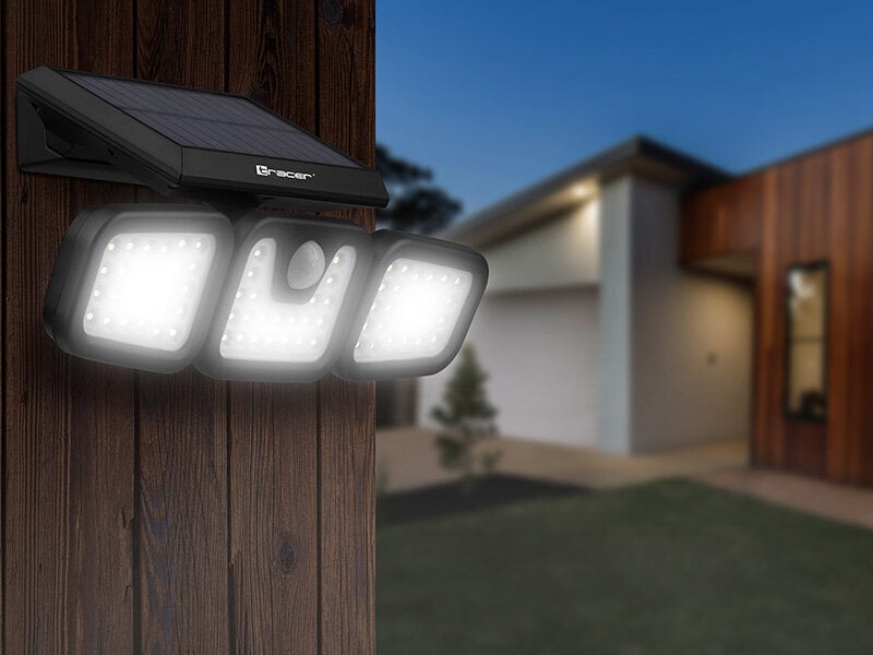 Saules LED āra apgaismojums ar saules paneli un kustības sensoru cena un informācija | Āra apgaismojums | 220.lv