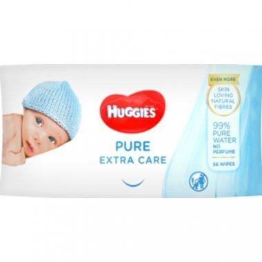 Mitrās salvetes Huggies Pure Extra Care, 56 gab. cena un informācija | Mitrās salvetes, vienreizlietojamie paladziņi | 220.lv