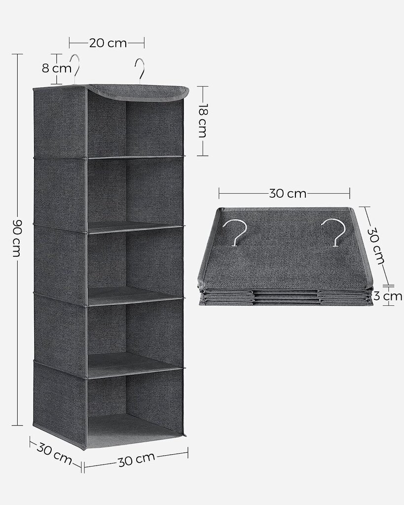 Apģērbu organizators, pakarināmais, Zaxer cena un informācija | Pakaramie un apģērbu maisi | 220.lv