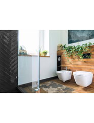 Vannas istabas paklājs Premium PVC 45x65cm brūns Ziedi cena un informācija | Paklāji | 220.lv