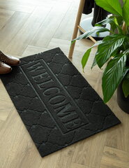 Tekstila paklājs Roxi Welcome 50x80cm melns цена и информация | Придверные коврики | 220.lv