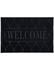 Tekstila paklājs Roxi Welcome 60x90cm melns цена и информация | Придверные коврики | 220.lv
