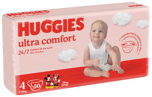 Autiņbiksītes Huggies UC JP 4, 7-18kg, 50 gab. cena un informācija | Autiņbiksītes | 220.lv