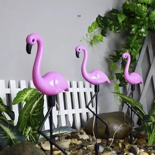 Gaismas dārza dekors Flamingo, 3 gab. cena un informācija | Dārza dekori | 220.lv