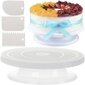 Rotējošs šķīvis + 3 lāpstiņas kūkas dekorēšanai cena un informācija | Trauki, šķīvji, pusdienu servīzes | 220.lv