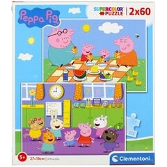 Пазл Clementoni SuperColor Peppa Pig (Свинка Пеппа), 2x60 деталей цена и информация | Пазлы | 220.lv