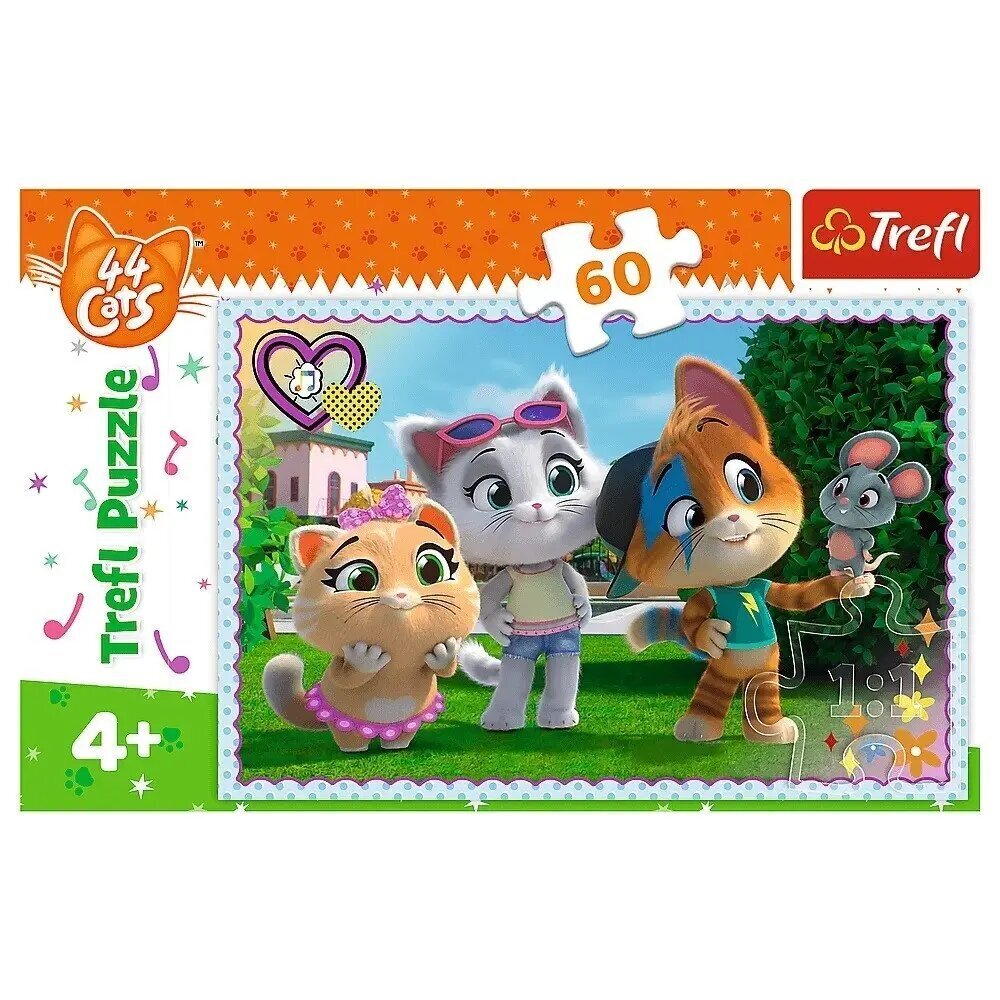 Puzle Trefl Fun with Friends 44 Cats, 60 d. cena un informācija | Puzles, 3D puzles | 220.lv