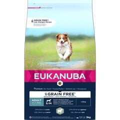 Eukanuba Grain Free S/M Adult для взрослых собак мелких и средних пород с бараниной, 3 кг цена и информация | Сухой корм для собак | 220.lv