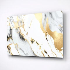 Rūdīta stikla glezna balts marmors cena un informācija | Gleznas | 220.lv