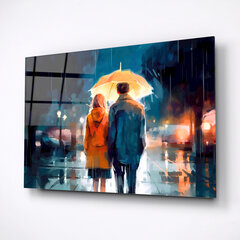 Картина из закаленного стекла Прогулка под дождем цена и информация | Картины | 220.lv