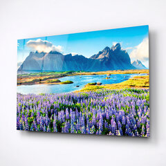 Картина из закаленного стекла Фиолетовые цветы цена и информация | Картины | 220.lv