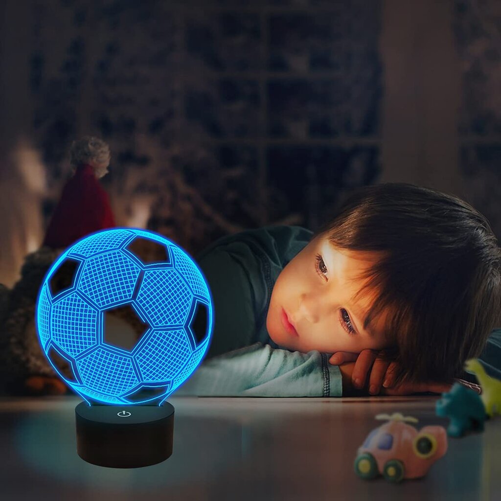 Nakts 3D LED lampa, futbola bumba цена и информация | Svētku dekorācijas | 220.lv