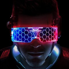 Cyberpunk LED brilles цена и информация | Карнавальные костюмы, парики и маски | 220.lv