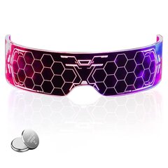 Cyberpunk LED brilles cena un informācija | Karnevāla kostīmi, maskas un parūkas | 220.lv