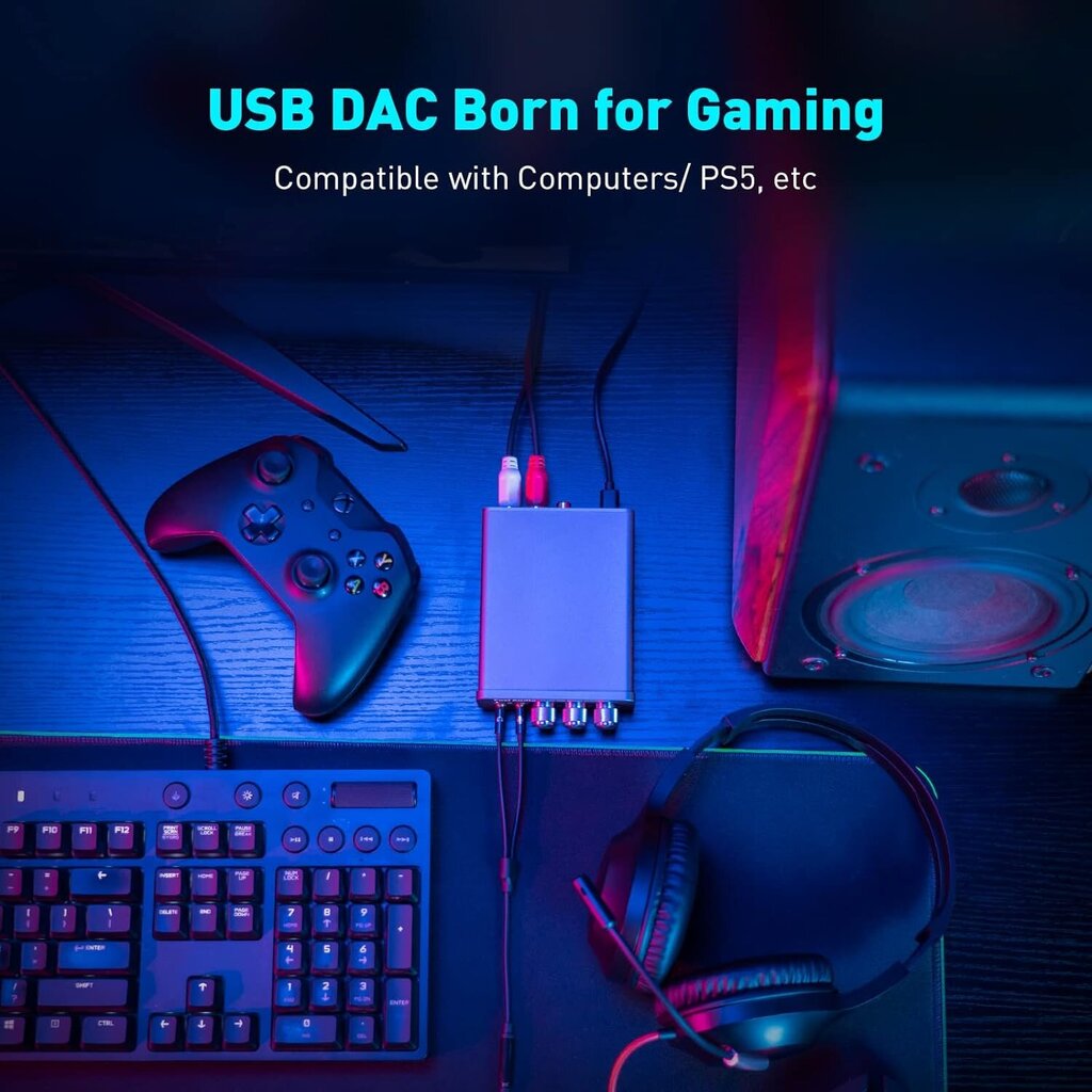 Fosi Audio K5 Pro Gaming DAC austiņu pastiprinātājs cena un informācija | Mūzikas instrumentu piederumi | 220.lv