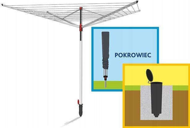 Vileda Sun Lift 168252 50 m rotējošs āra veļas žāvētājs cena un informācija | Veļas žāvēšana | 220.lv