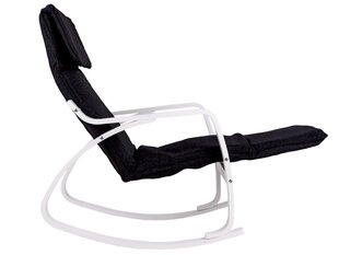 Regulējams šūpuļkrēsls ar melnu un baltu kāju balstu cena un informācija | Atpūtas krēsli | 220.lv