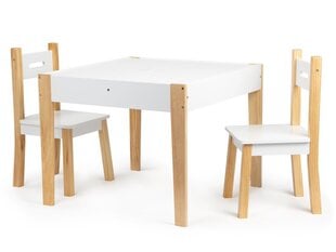 Bērnu koka mēbeles, balts цена и информация | Детские столы и стулья | 220.lv