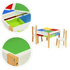 Деревянная мебель для детей набор стол и 2 стула, цветные цена и информация | Детские столы и стулья | 220.lv
