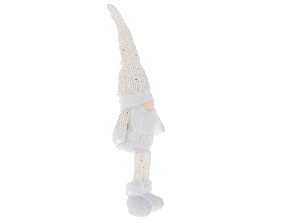 Ziemassvētku elfs ar bārdu, 47 cm, balts cena un informācija | Ziemassvētku dekorācijas | 220.lv