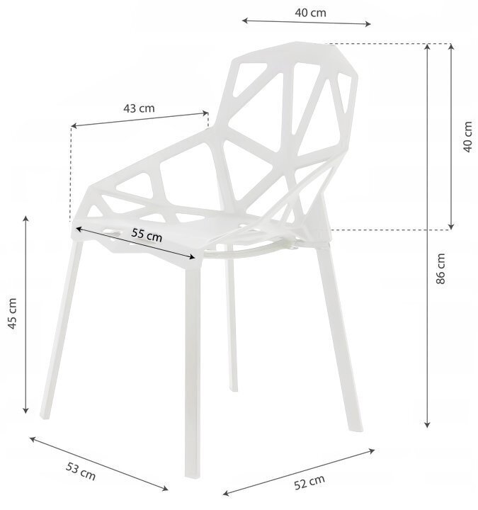 Moderns viesistabas krēslu komplekts, 4 gab. cena un informācija | Virtuves un ēdamistabas krēsli | 220.lv
