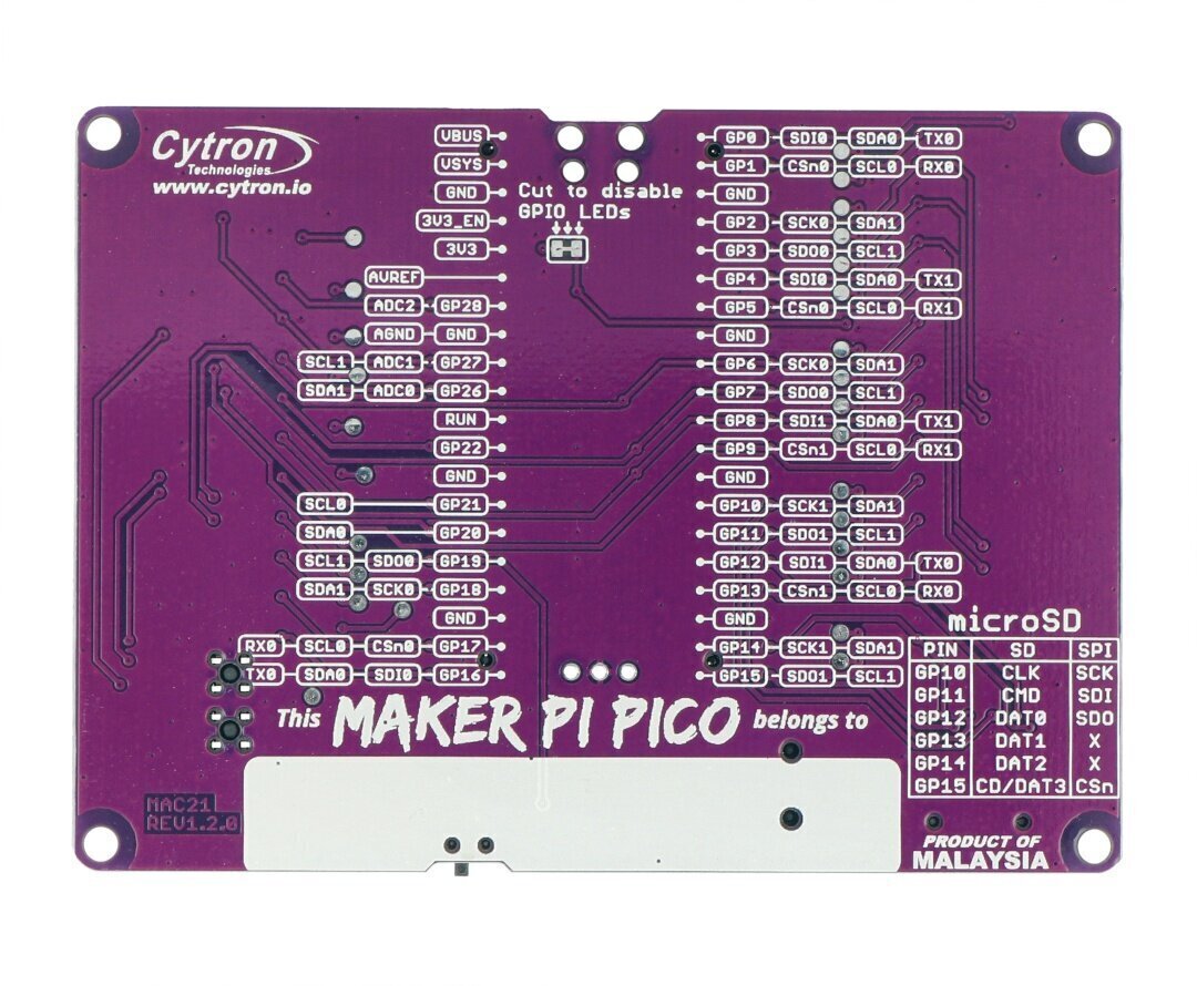 Cytron Maker Pi Pico цена и информация | Atvērtā koda elektronika | 220.lv