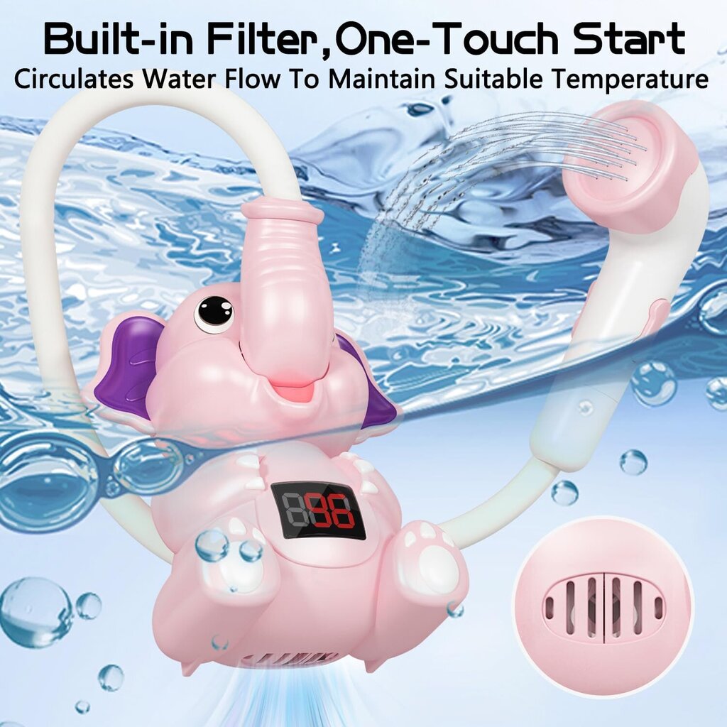 Vannas rotaļlieta ar LED temperatūras indikatoru Elephant цена и информация | Mazuļa mazgāšana | 220.lv