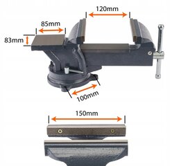 Atslēdznieka skava Powermat PM-IS-150T, 150 mm цена и информация | Механические инструменты | 220.lv