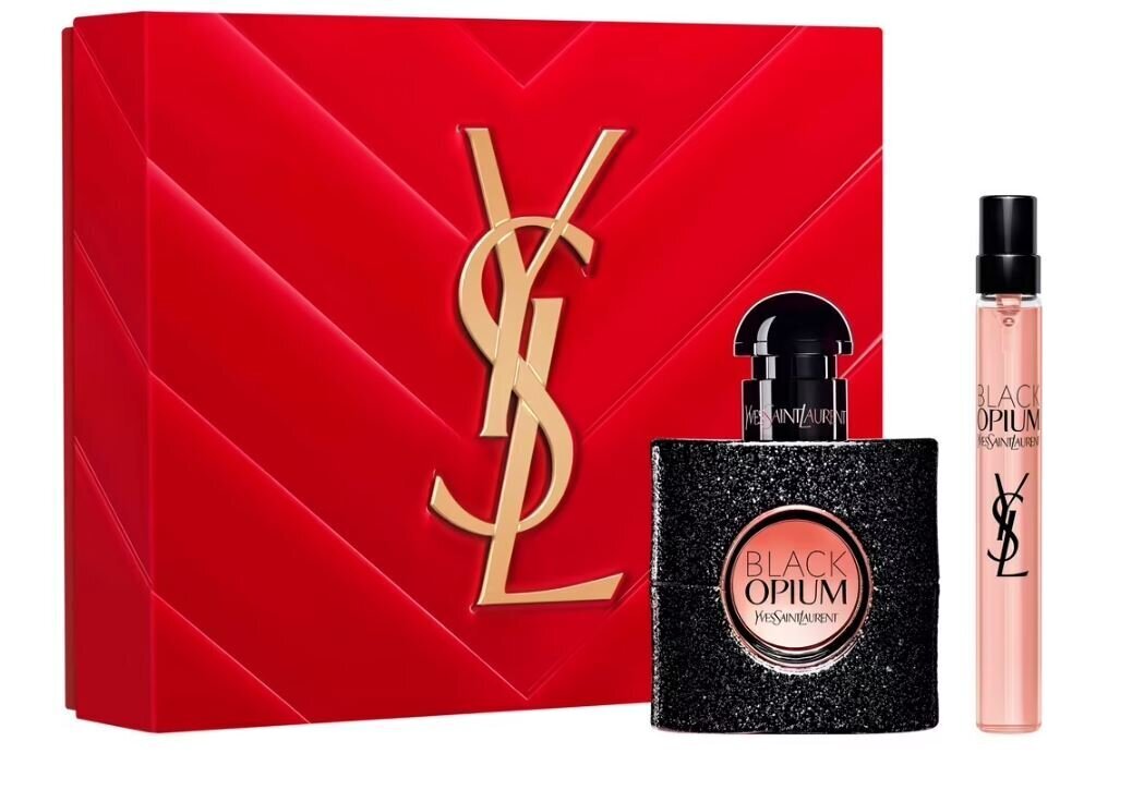 Komplekts Yves Saint Laurent Black Opium Giftset sievietēm: parfimērijas ūdens EDP, 30 ml + parfimērijas ūdens EDP, 10 ml cena un informācija | Sieviešu smaržas | 220.lv