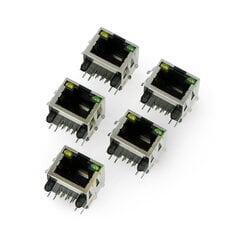 8P8C RJ45 tīkla ligzda, ekranēta ar LED, 5 gab., цена и информация | Маршрутизаторы (роутеры) | 220.lv