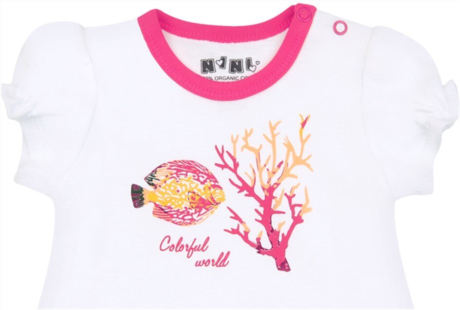 Krekls meitenei Nini ABN-3023, balts/rozā cena un informācija | Krekli jaundzimušajiem | 220.lv