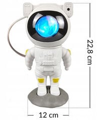 LED projektors Astronauts, 5W, 5V, USB,balts, 120 x 113 x 228 mm, Heckermann cena un informācija | Svētku dekorācijas | 220.lv