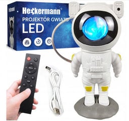 LED projektors Astronauts, 5W, 5V, USB,balts, 120 x 113 x 228 mm, Heckermann cena un informācija | Svētku dekorācijas | 220.lv