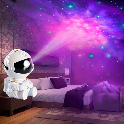 LED projektors Astronauts, USB, balts цена и информация | Svētku dekorācijas | 220.lv