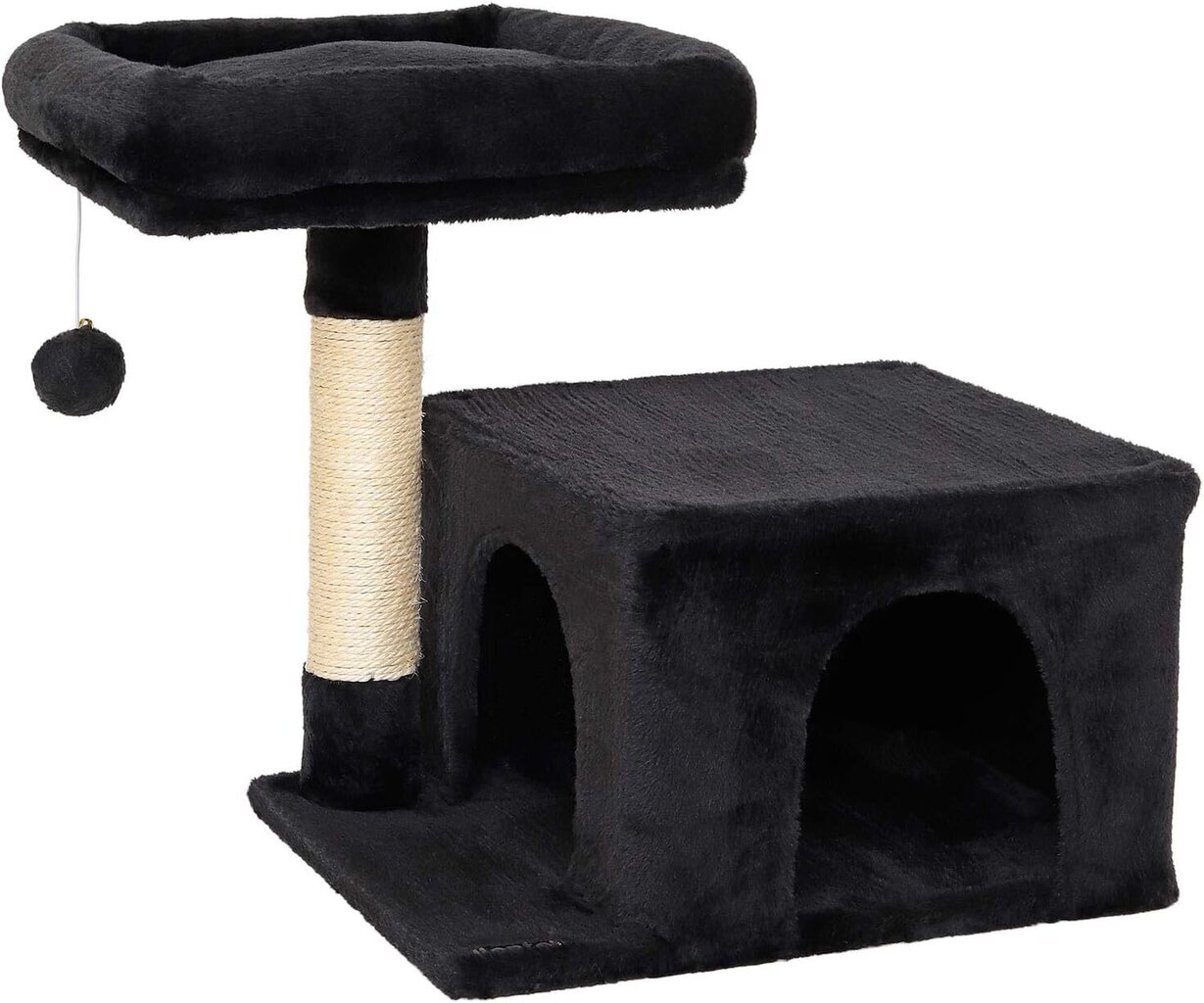 Kaķu skrāpis ar mājiņu Lionto, 50 cm, melns cena un informācija | Kaķu mājas, nagu asināmie | 220.lv