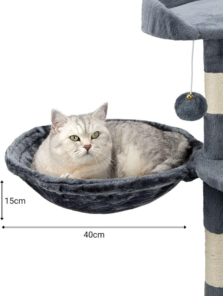 Lionto kaķu transportieris, 40 cm, pelēks cena un informācija | Kaķu mājas, nagu asināmie | 220.lv
