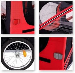 Transportējams dzīvnieku būris velosipēdiem Dibea, sarkans/ melns cena un informācija | Transportēšanas būri, somas | 220.lv