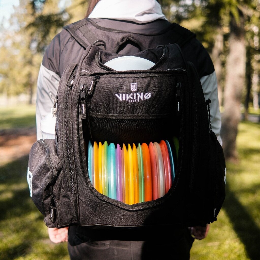 Frisbija golfa soma Viking Discs Rucksack Pro, melna цена и информация | Disku golfs | 220.lv