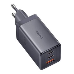 Wall charger Baseus GaN5 2x USB-C + USB, 65W + cable 1m (grey) цена и информация | Зарядные устройства для телефонов | 220.lv