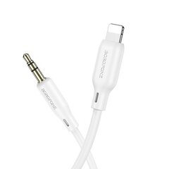 Borofone Cable BL18 - jack 3,5mm to Lightning - 1 metr white цена и информация | Кабели для телефонов | 220.lv