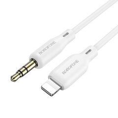 Borofone Cable BL18 - jack 3,5mm to Lightning - 1 metr white цена и информация | Кабели для телефонов | 220.lv