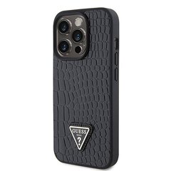 Guess GUHCP15LPCRTHCK iPhone 15 Pro 6.1" czarny|black hardcase Croco Triangle Metal Logo цена и информация | Чехлы для телефонов | 220.lv