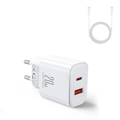 EU Joyroom JR-TCF05 20 Вт USB-A Зарядное устройство USB-C + кабель USB-C - черный цена и информация | Зарядные устройства для телефонов | 220.lv