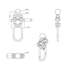 Ram Mounts U-Bolt цена и информация | Держатели для телефонов | 220.lv