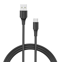 USB 2.0 A to USB-C 3A Cable Vention CTHBH 2m Black цена и информация | Кабели для телефонов | 220.lv