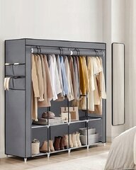 Большой складной тканевый шкаф - серый 170x167x46см, Zaxer цена и информация | Мешки для одежды, вешалки | 220.lv