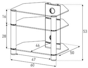 Sonorous RX2130 galds ar trīs plauktiem цена и информация | Тумбы под телевизор | 220.lv