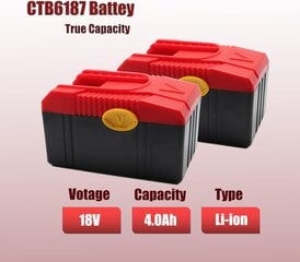 PowerWings CTB6187 Akumulators 18V 4,0Ah cena un informācija | Akumulatori | 220.lv